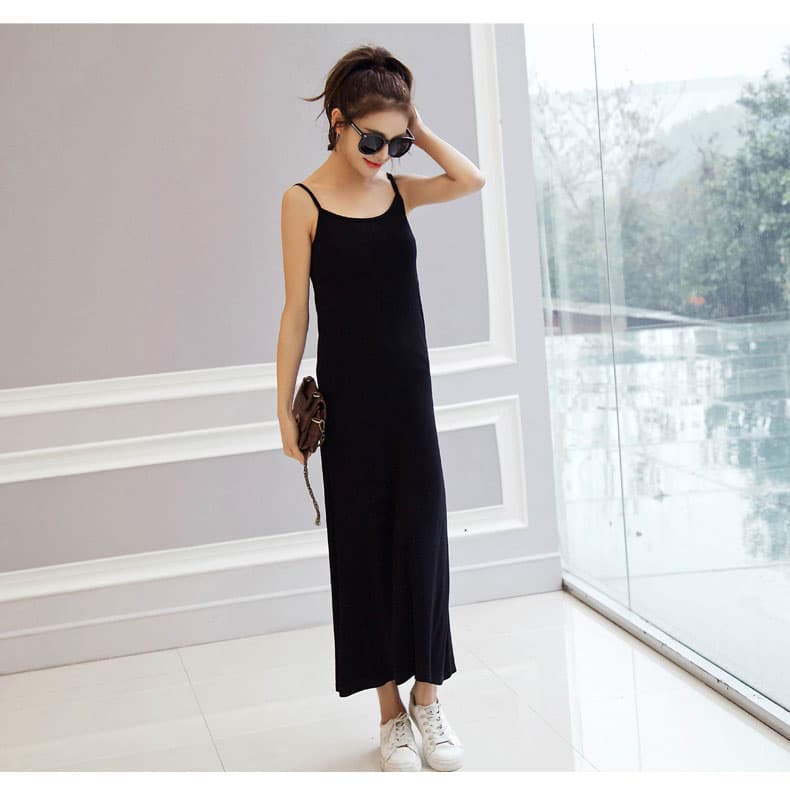 ペチコート シンプル細紐キャミソールワンピース