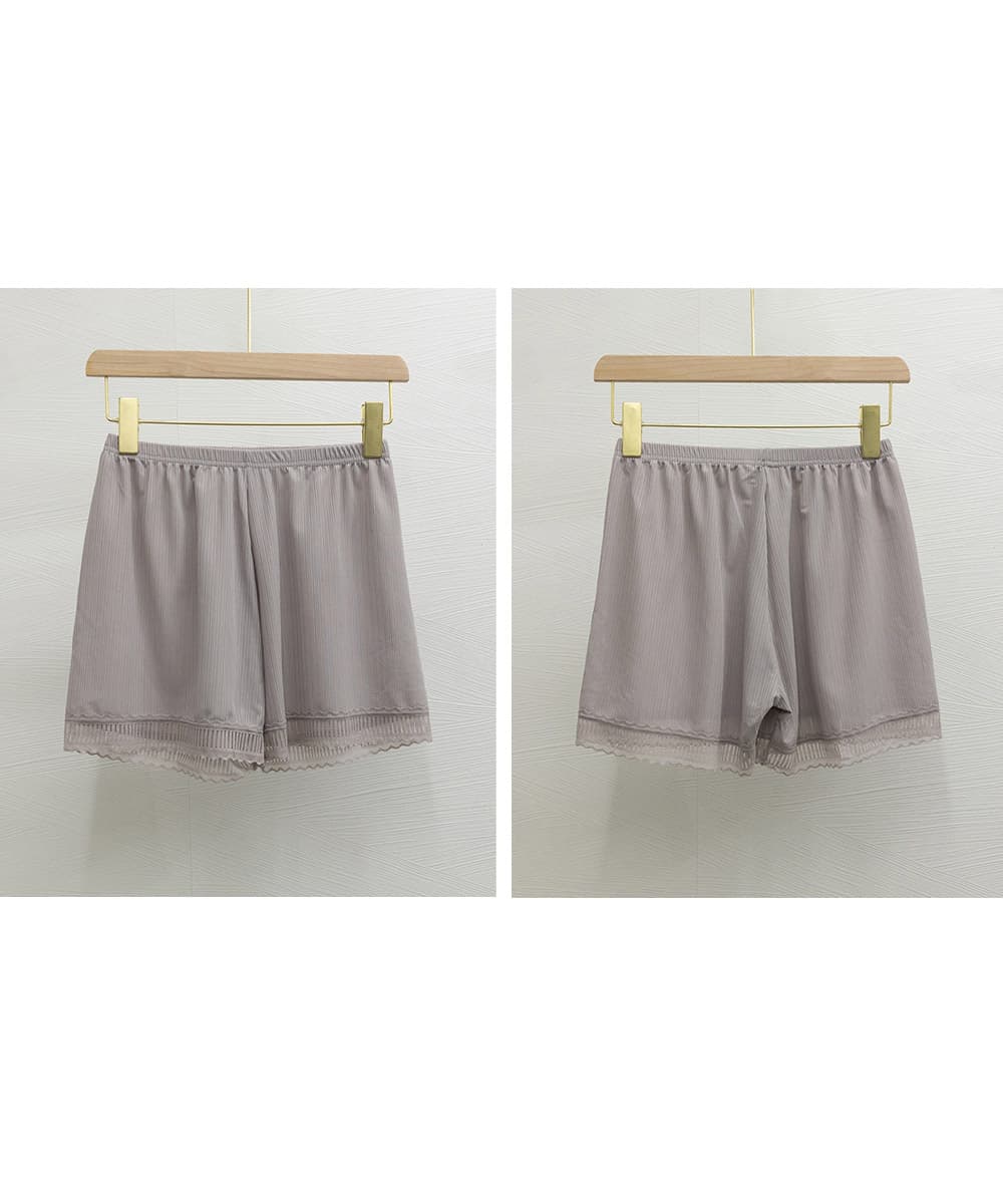 裾レース付き透け防止ペチコートパンツ