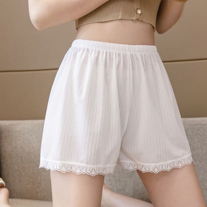 ペチコート キュロット 優美レース裾ペチコートキュロット