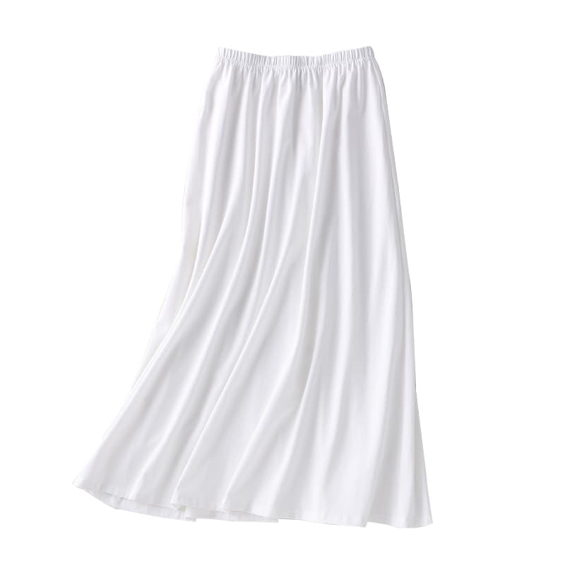 ペチコート シンプル無地ロング丈ゴムウエストペチコートスカート