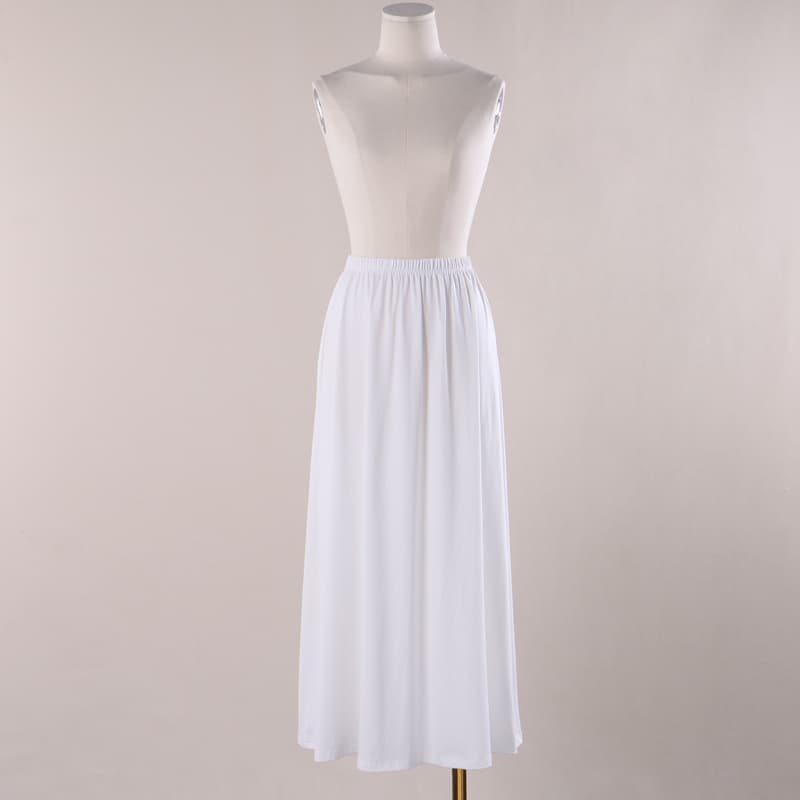 ペチコート シンプル無地ロング丈ゴムウエストペチコートスカート