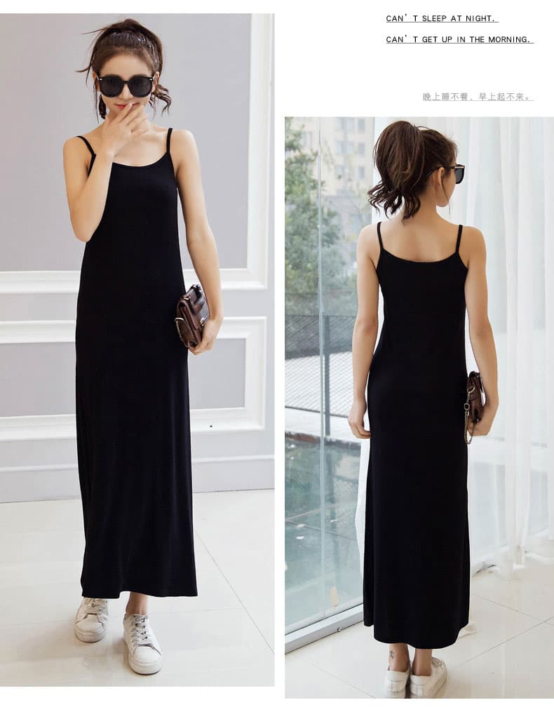 ペチコート シンプル細紐キャミソールワンピース