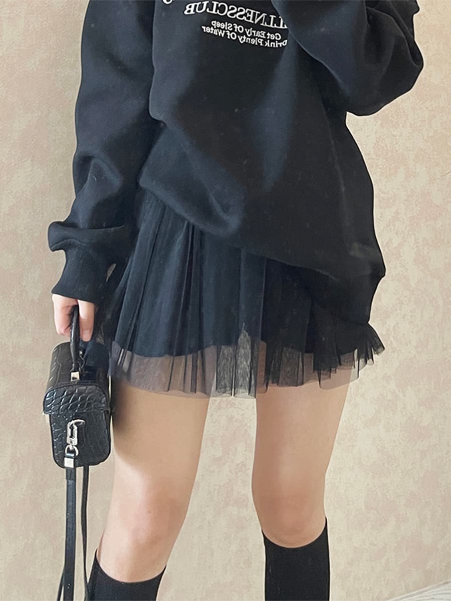 ペチコート スカート ふんわりチュールプリーツ
