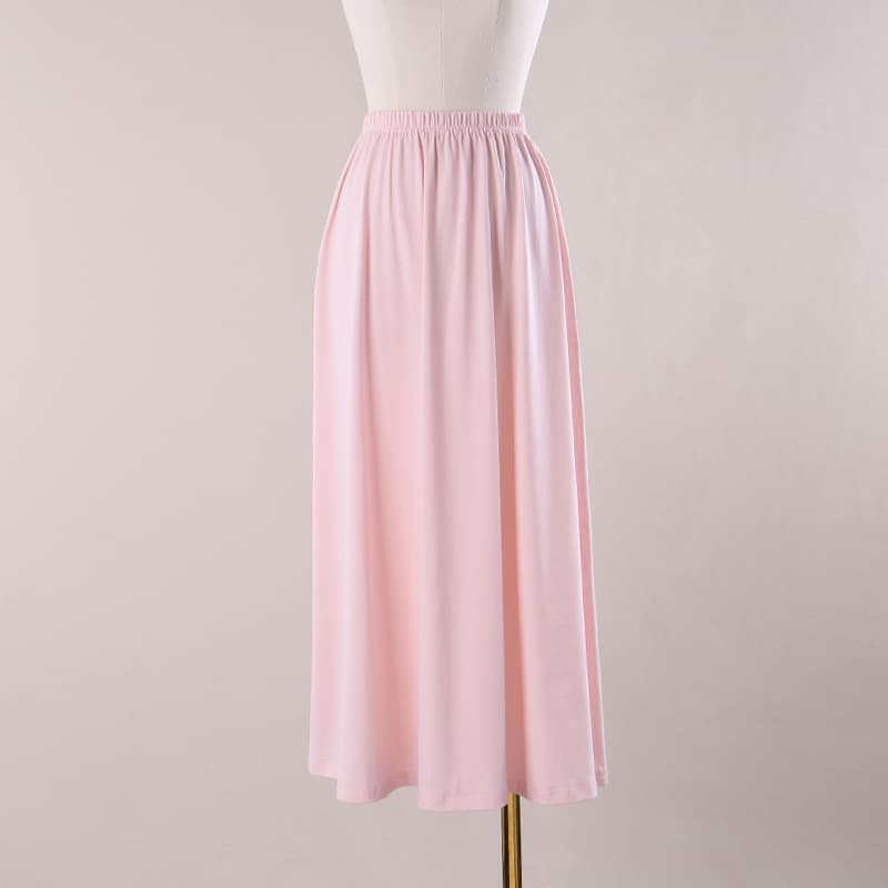 ペチコート シンプル無地ロング丈ゴムウエストペチコートスカート