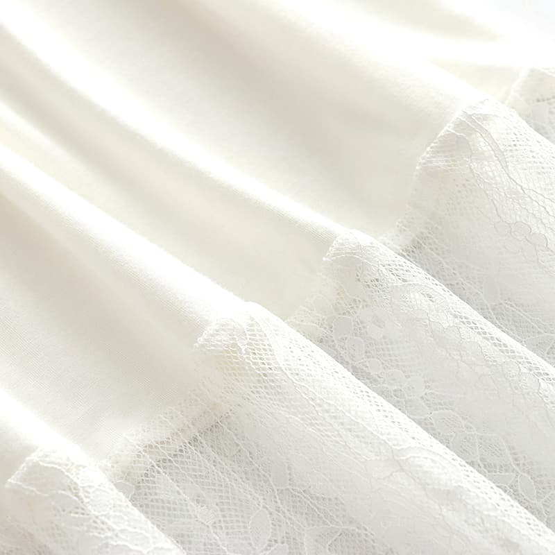 ペチコート 優美な花模様裾レースペチコート