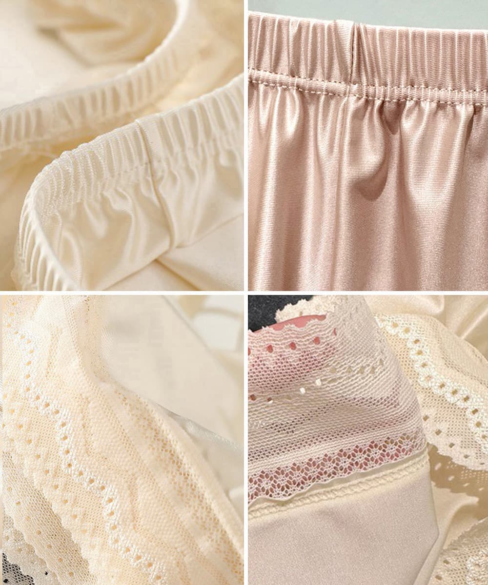 サテンペチコートレース切り替えペチパンツ