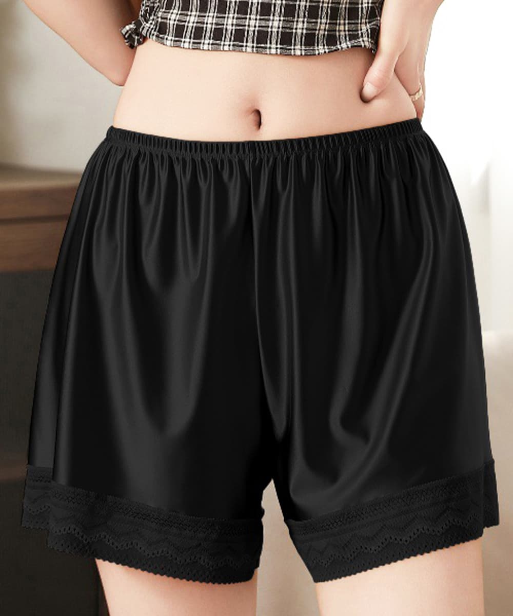 サテンペチコートレース切り替えペチパンツ