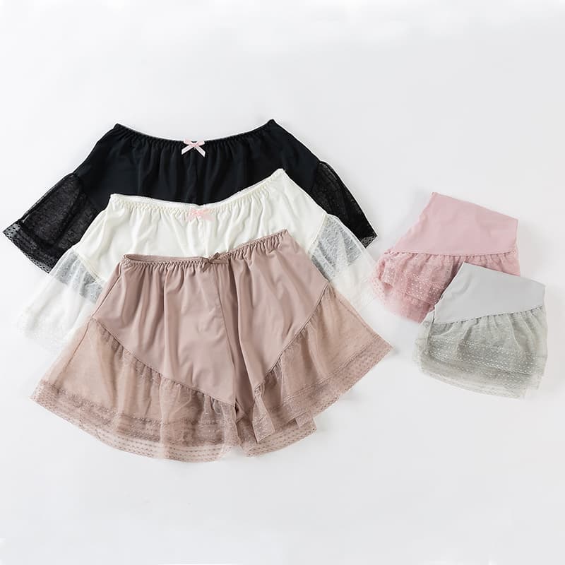 ペチコート キュロット レース付きフリルペチコートキュロット