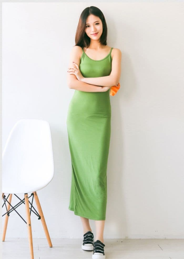 ペチコート ワンピース シンプル美シルエットキャミワンピース