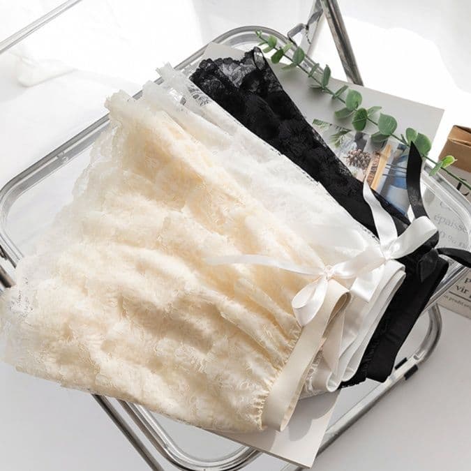 ペチコート キュロット ふんわりレース重ね 甘美ペチキュロット