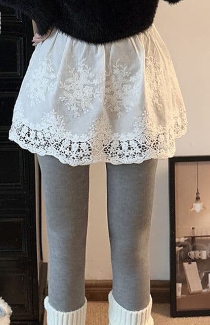ペチコート レース 花柄刺繍レースペチコート