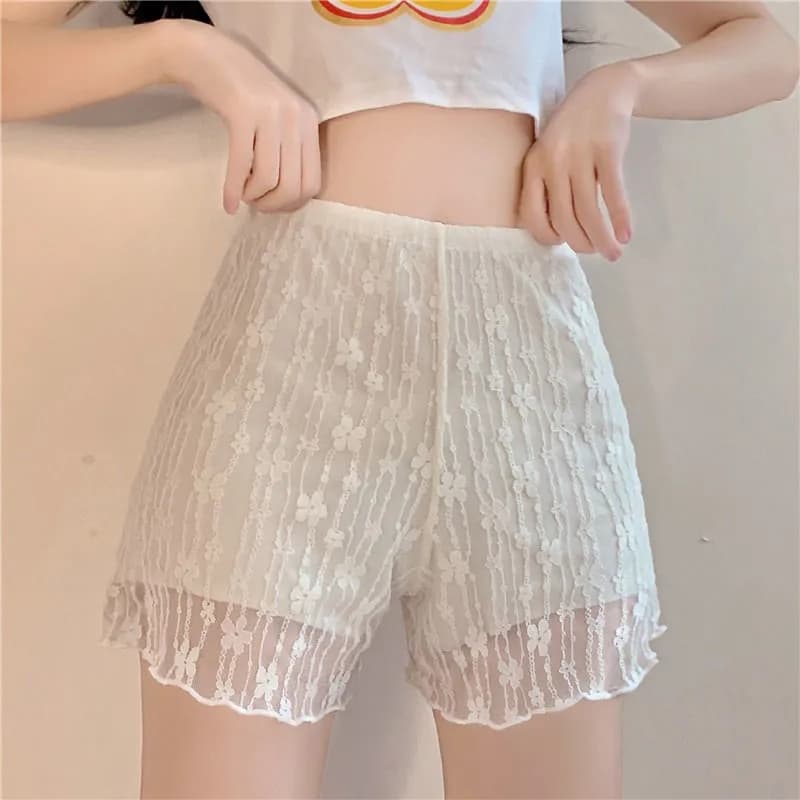ペチコート キュロット 花柄レースのふんわりペチコートキュロット