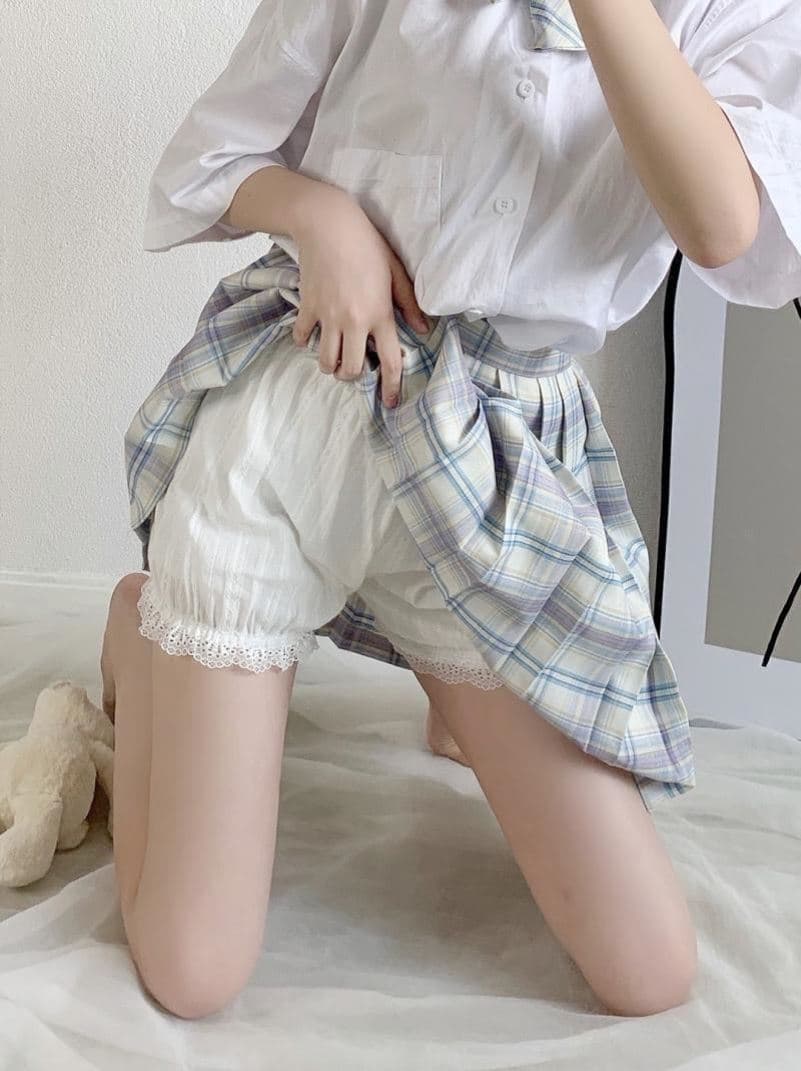 ペチコート キュロット レース縁取りふんわりペチキュロット