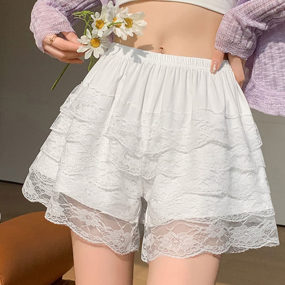 多段レースフリル ペチパンツ ペチコート
